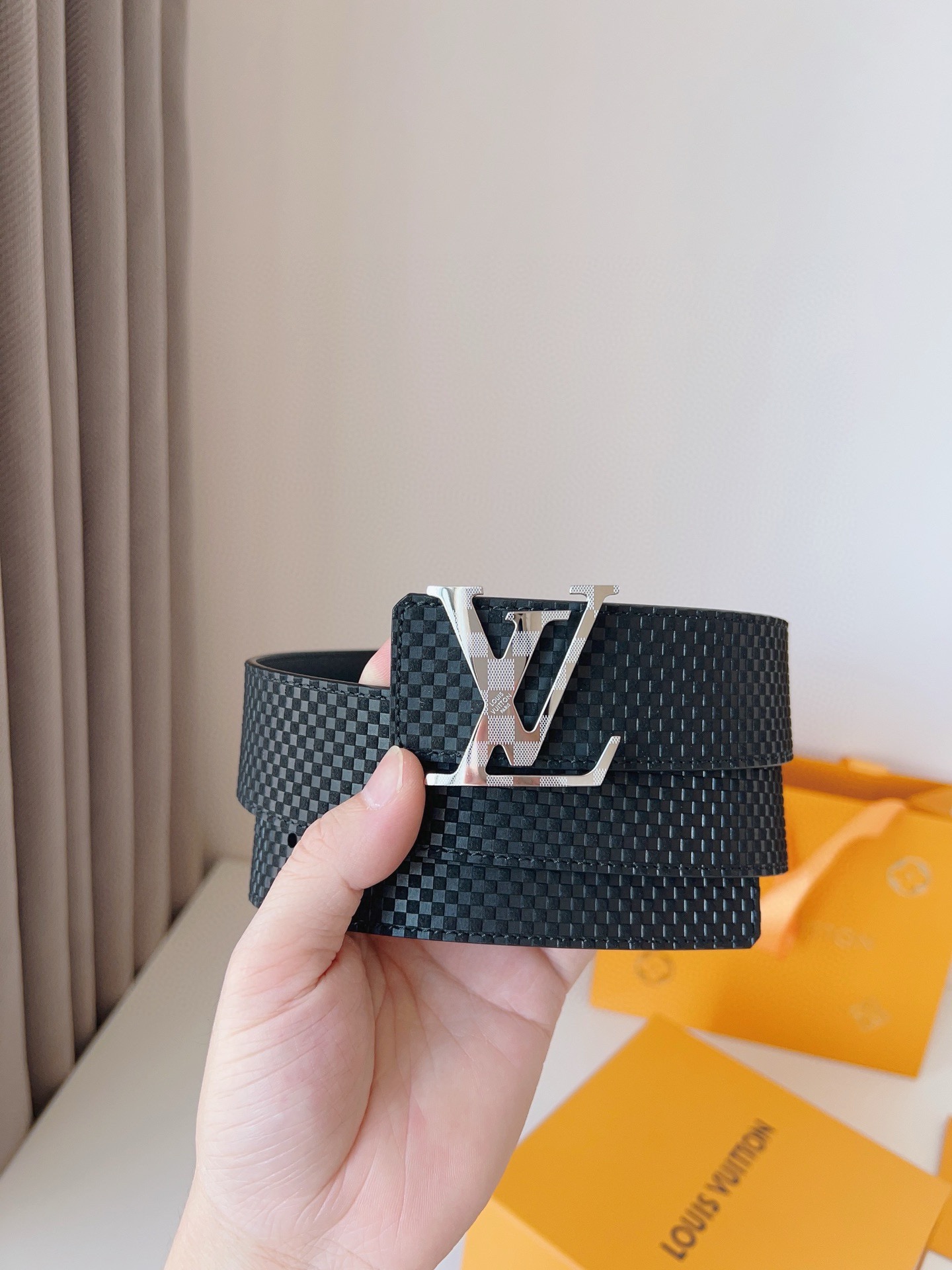 [TOP] Louis Vuitton LV Damier Reversible Belt - 4.0CM