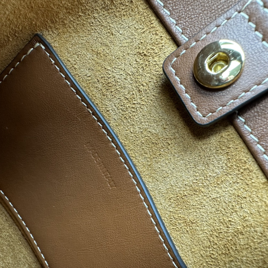 [TOP] CELINE Triomphe Bags Mini Smooth Cowhide Bucket Bag 19.5*16*7CM - Brown