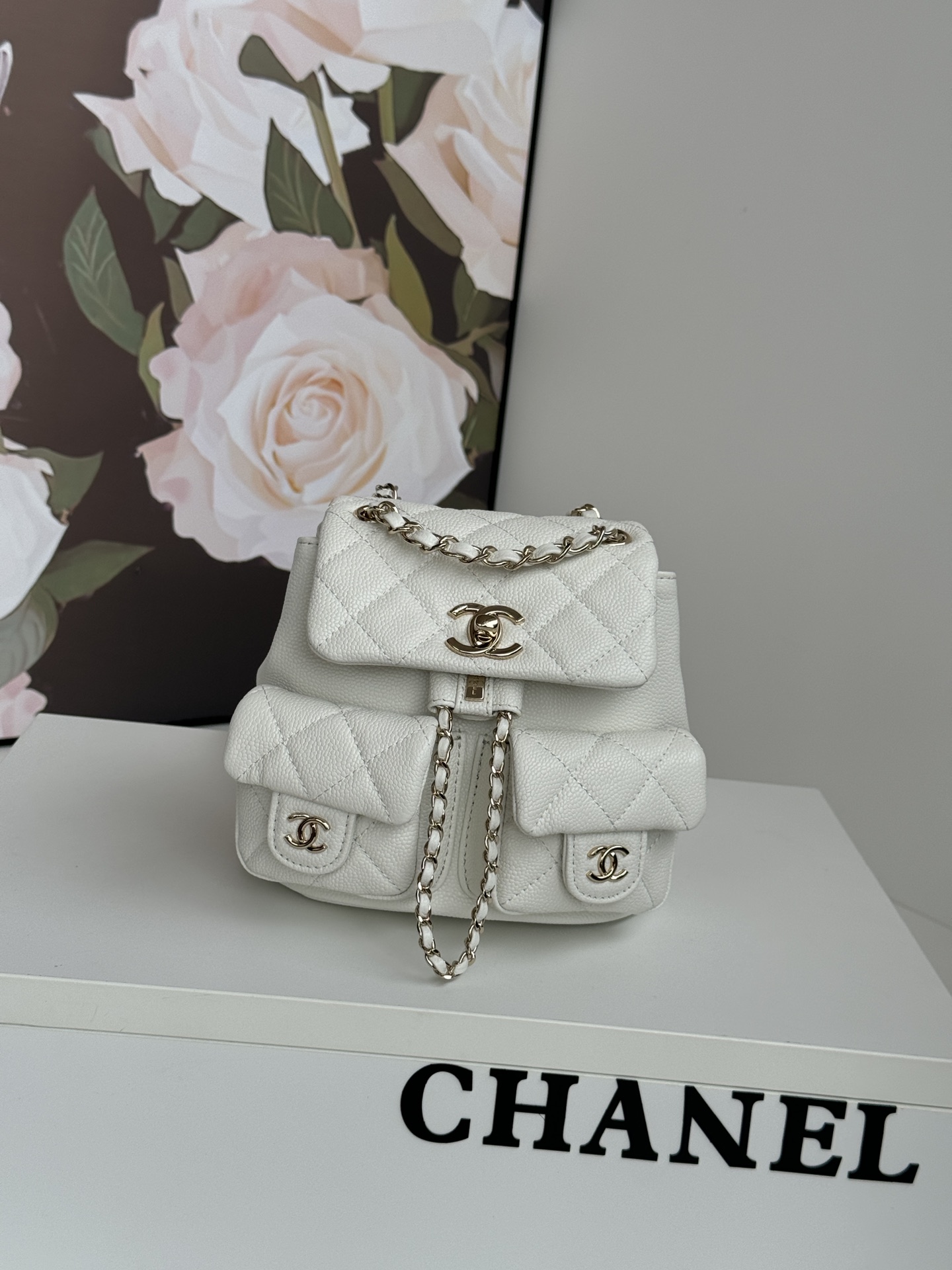 [TOP] CHANEL Duma Backpack Bag Lychee Pattern Cowhide 17.5x16.5x10cm/21x20x12cm - 6 Color