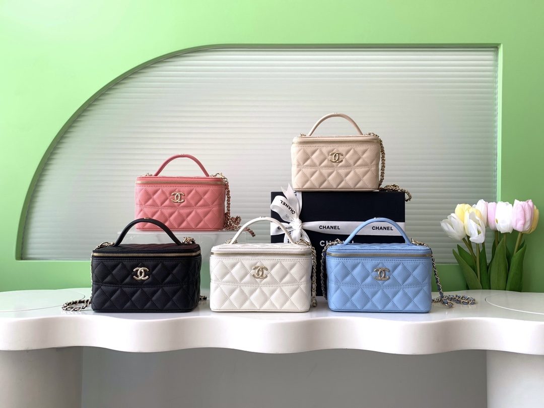 [TOP] CHANEL Vanity Case Calfskin 17×9.5×8cm - 5 Color
