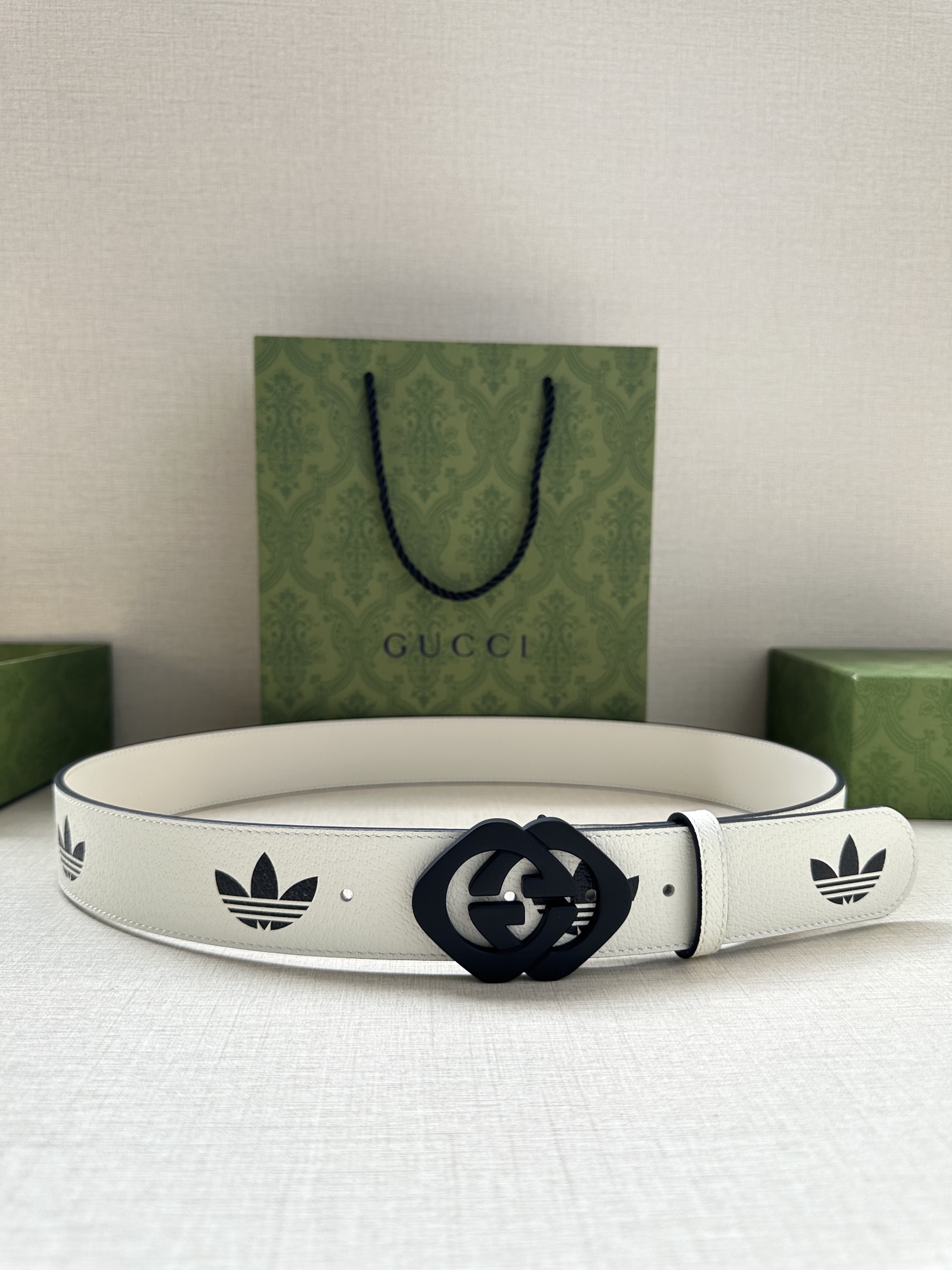 [TOP] GUCCI x Adidas GG Belt with Trefoil Print - 4.0cm