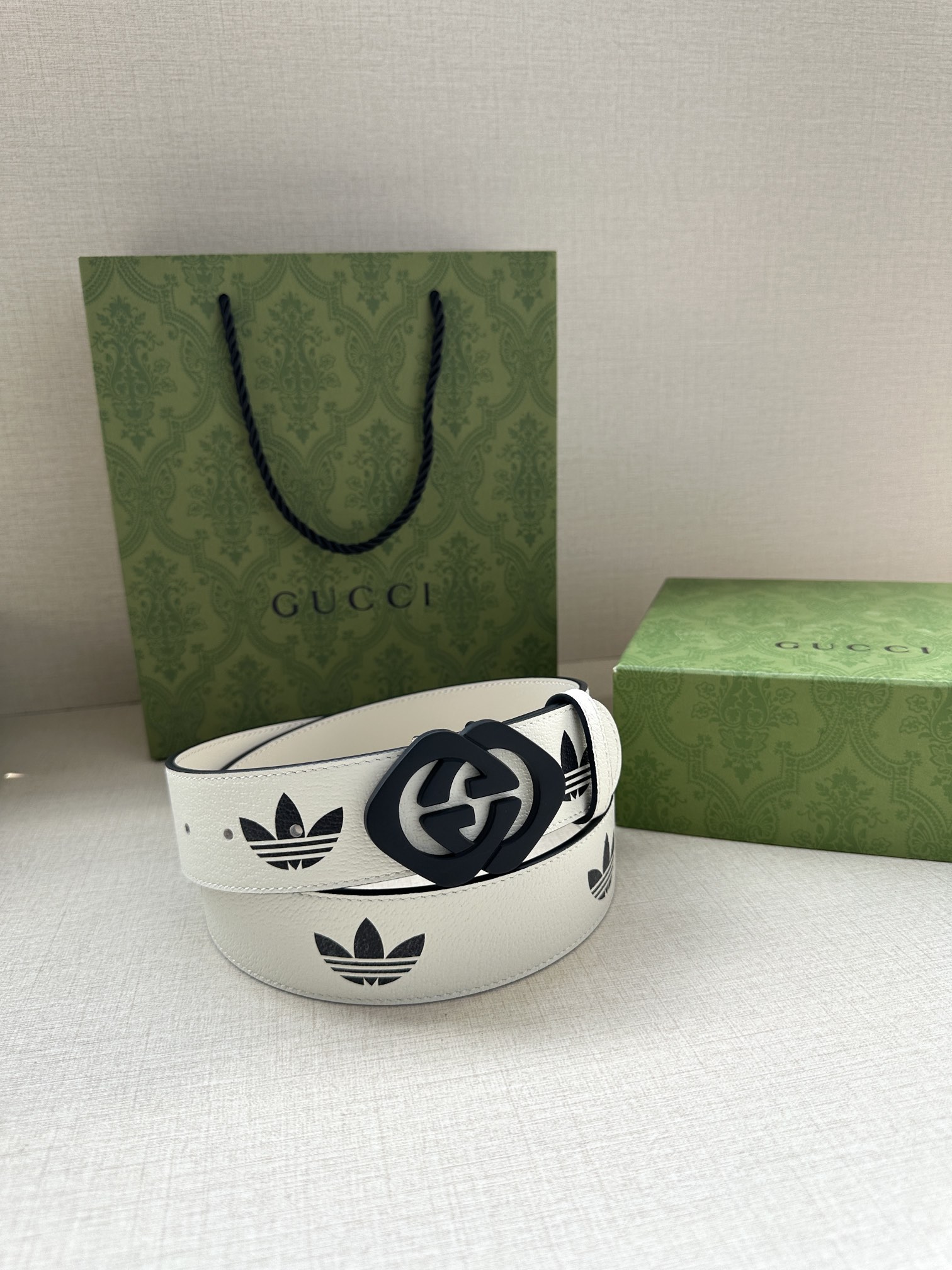 [TOP] GUCCI x Adidas GG Belt with Trefoil Print - 4.0cm