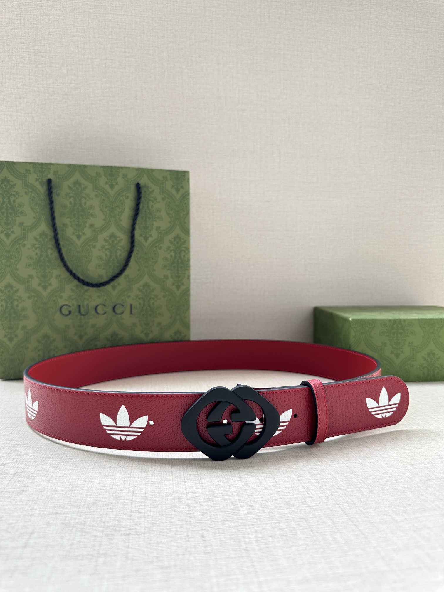 [TOP] GUCCI x Adidas GG Belt with Trefoil Print - 4.0cm