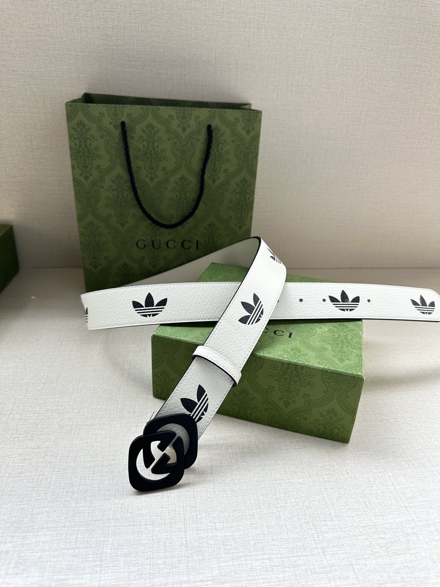 [TOP] GUCCI x Adidas GG Belt with Trefoil Print - 4.0cm