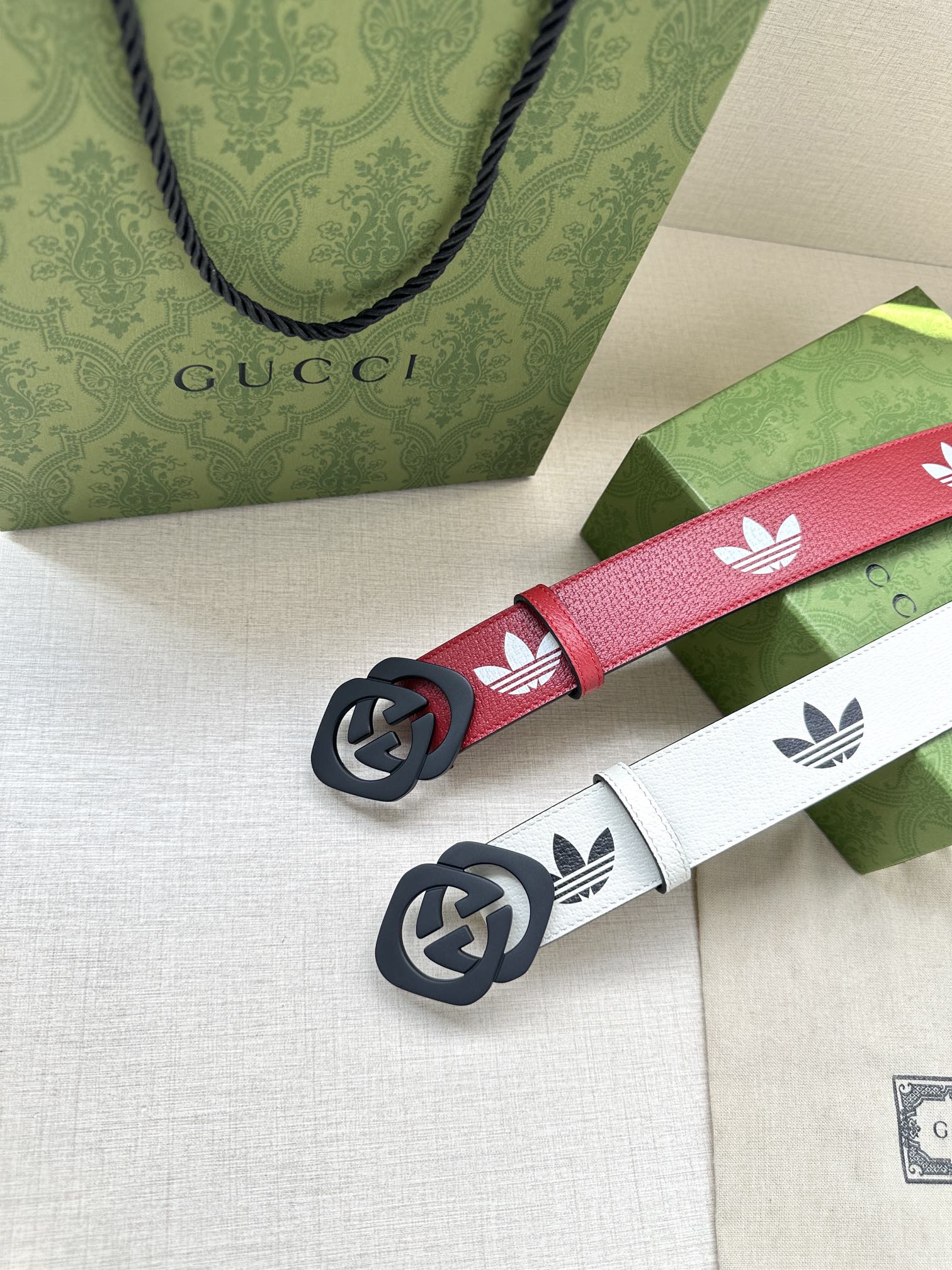 [TOP] GUCCI x Adidas GG Belt with Trefoil Print - 4.0cm