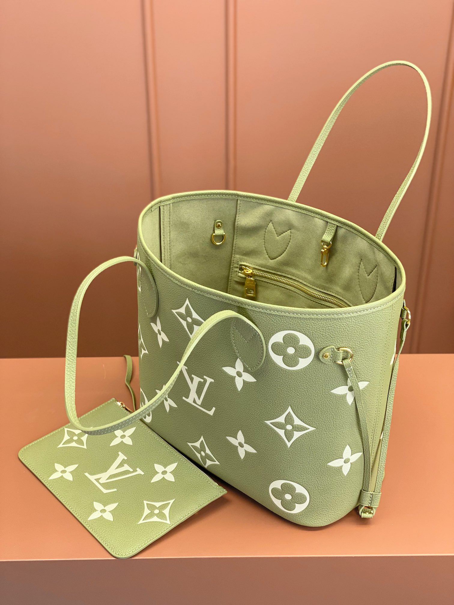[TOP] Louis Vuitton LV Neverful Bag 31x28x14cm - Green