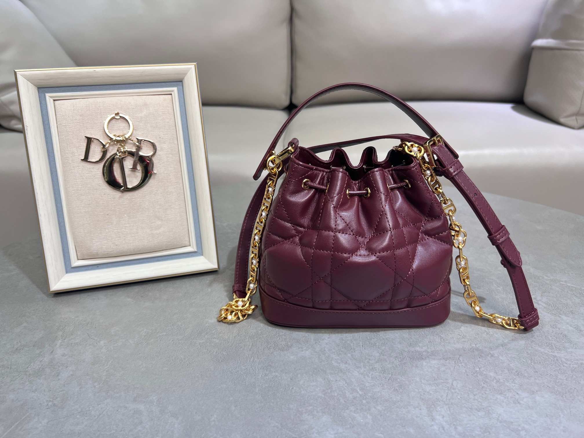 [TOP] Christian Dior Dior Jolie Bucket Bag Cowhide 17×16×9cm - 3 Colors