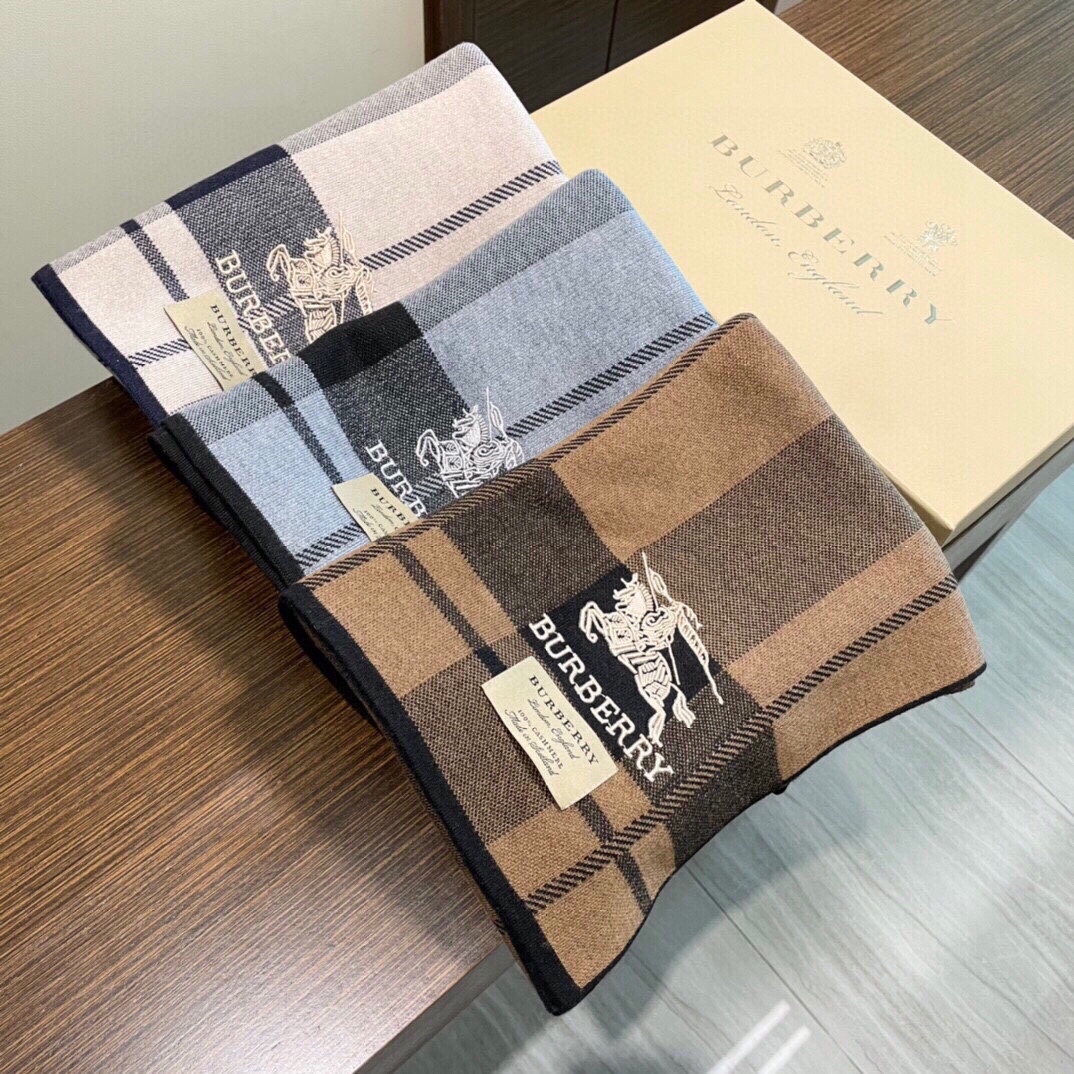 [TOP] BURBERRY Cashmere Scarf 30*180cm  - 3 Colors