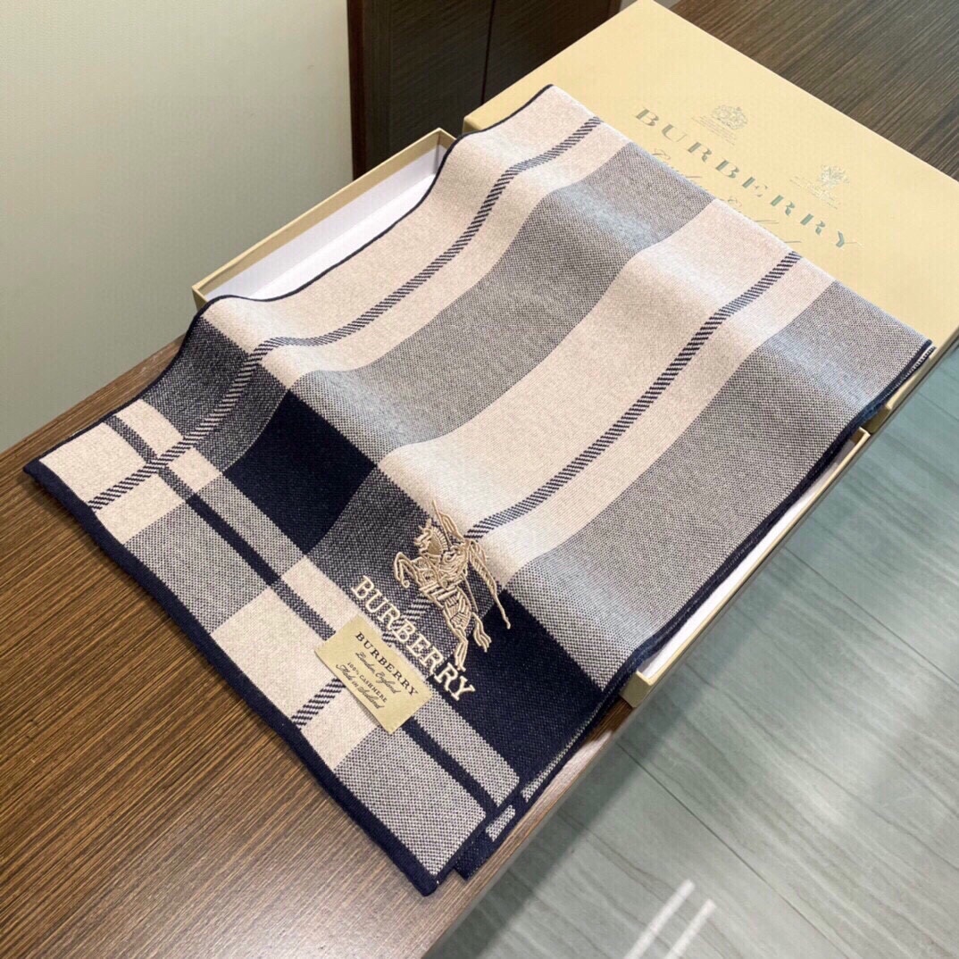[TOP] BURBERRY Cashmere Scarf 30*180cm  - 3 Colors
