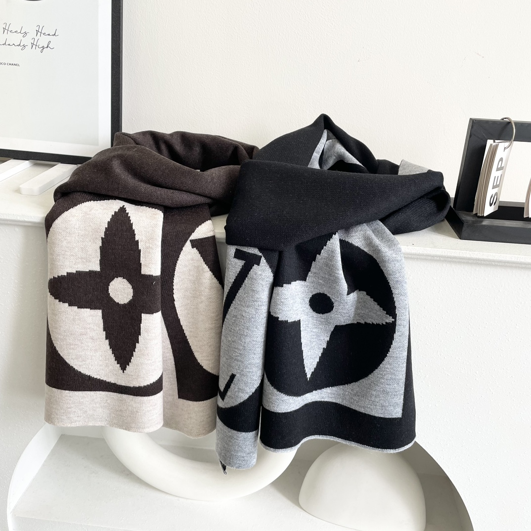 [TOP] Louis Vuitton LV Wool Scarf 180*32cm - 2 Color