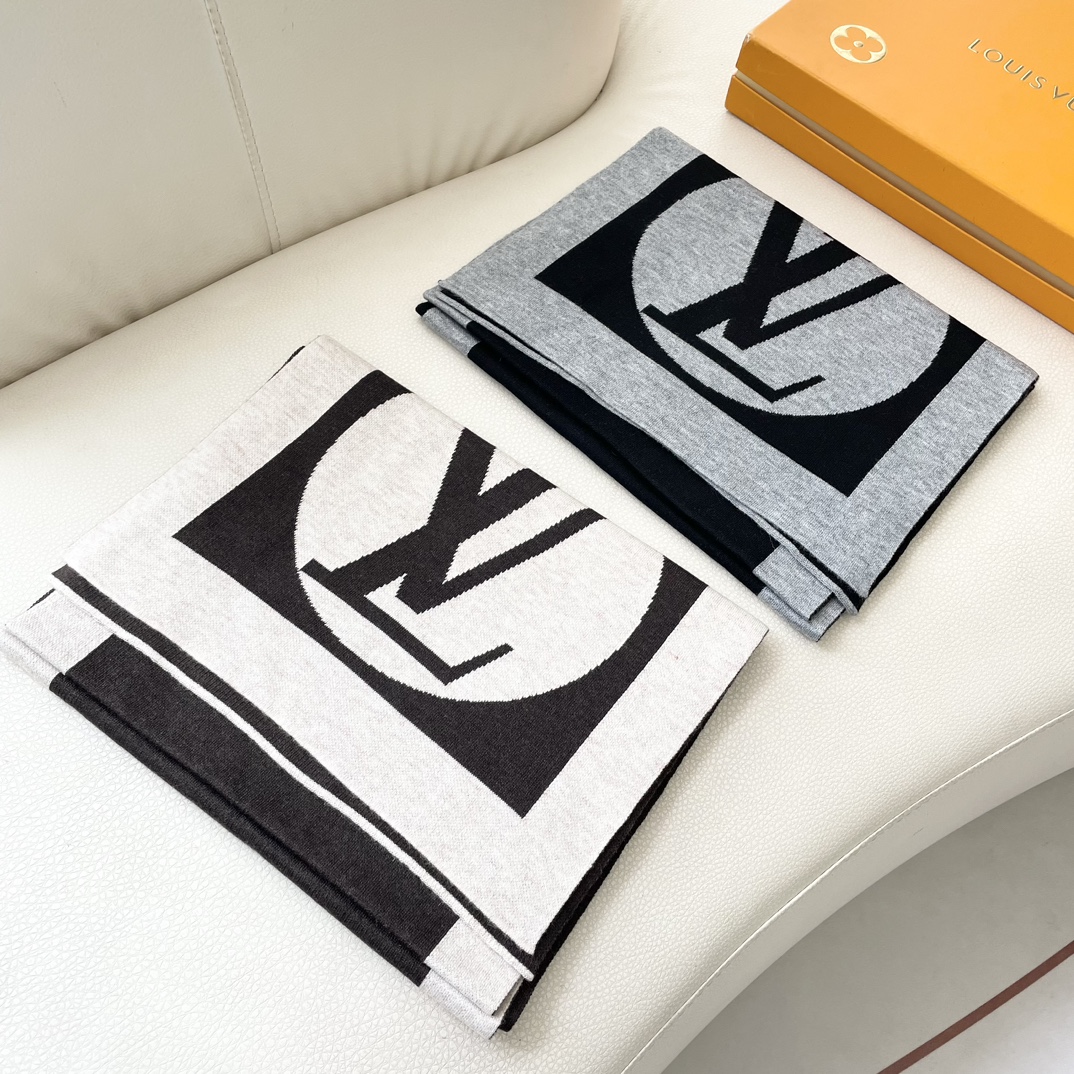 [TOP] Louis Vuitton LV Wool Scarf 180*32cm - 2 Color