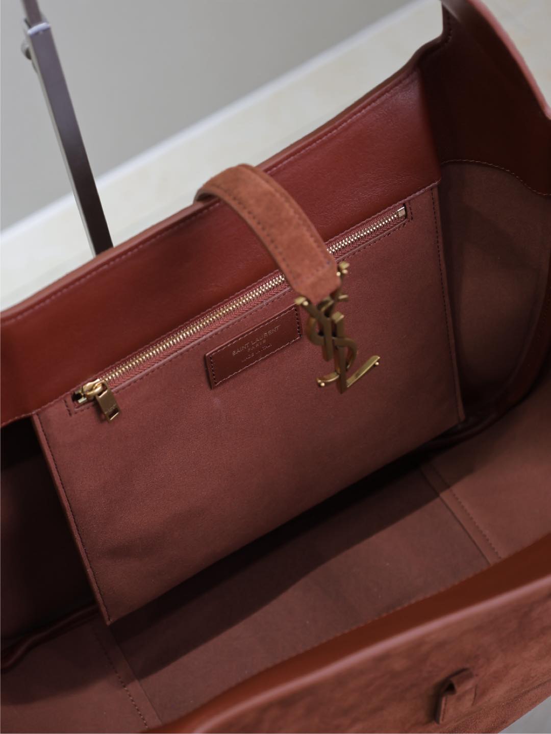 [TOP] Yves Saint Laurent YSL Bea Hobo Bag 50×28×18cm  - Brown