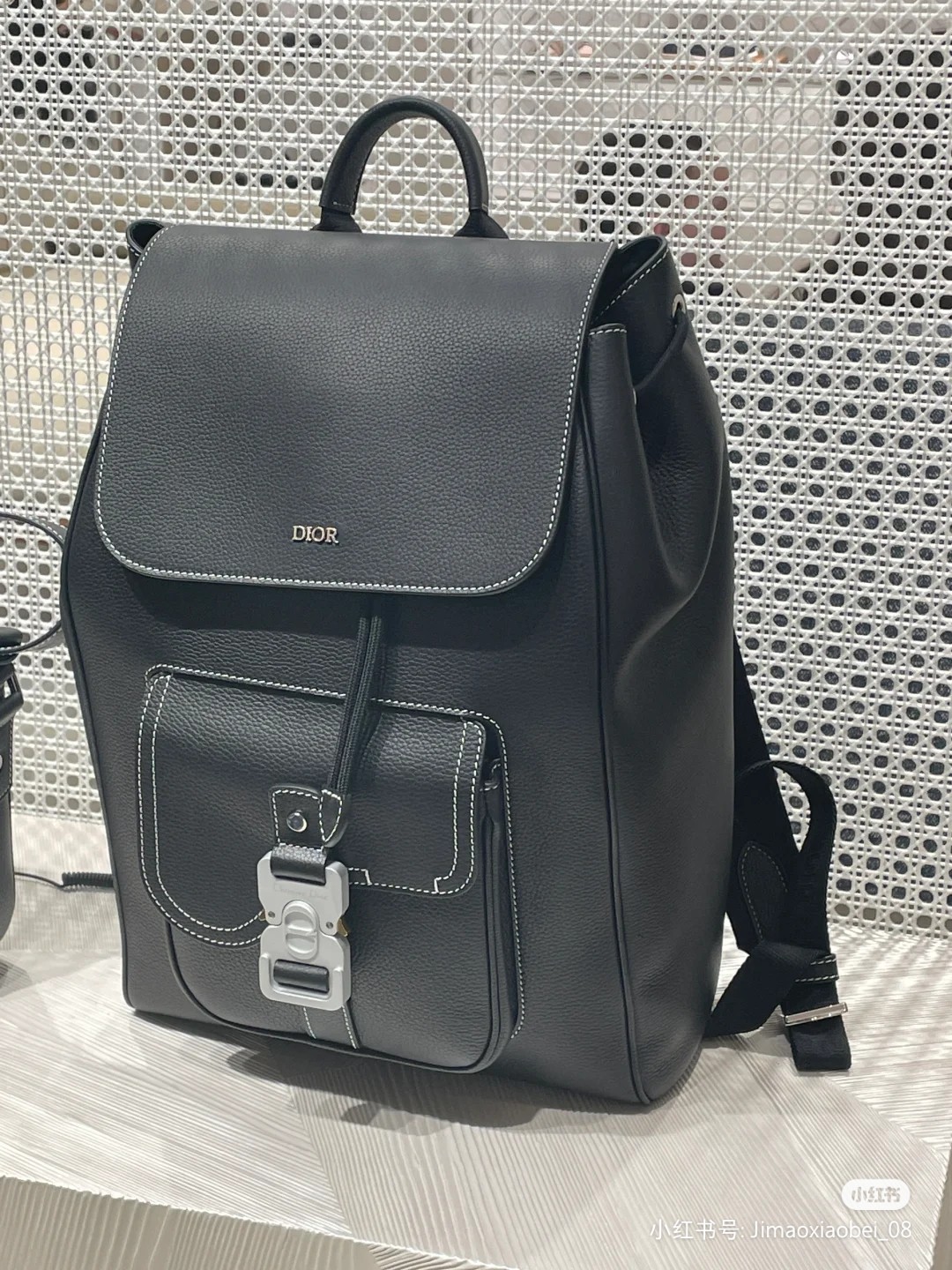 [TOP] Christian Dior Saddle Backpack Cow Leather 26.5*40*15 cm - Black