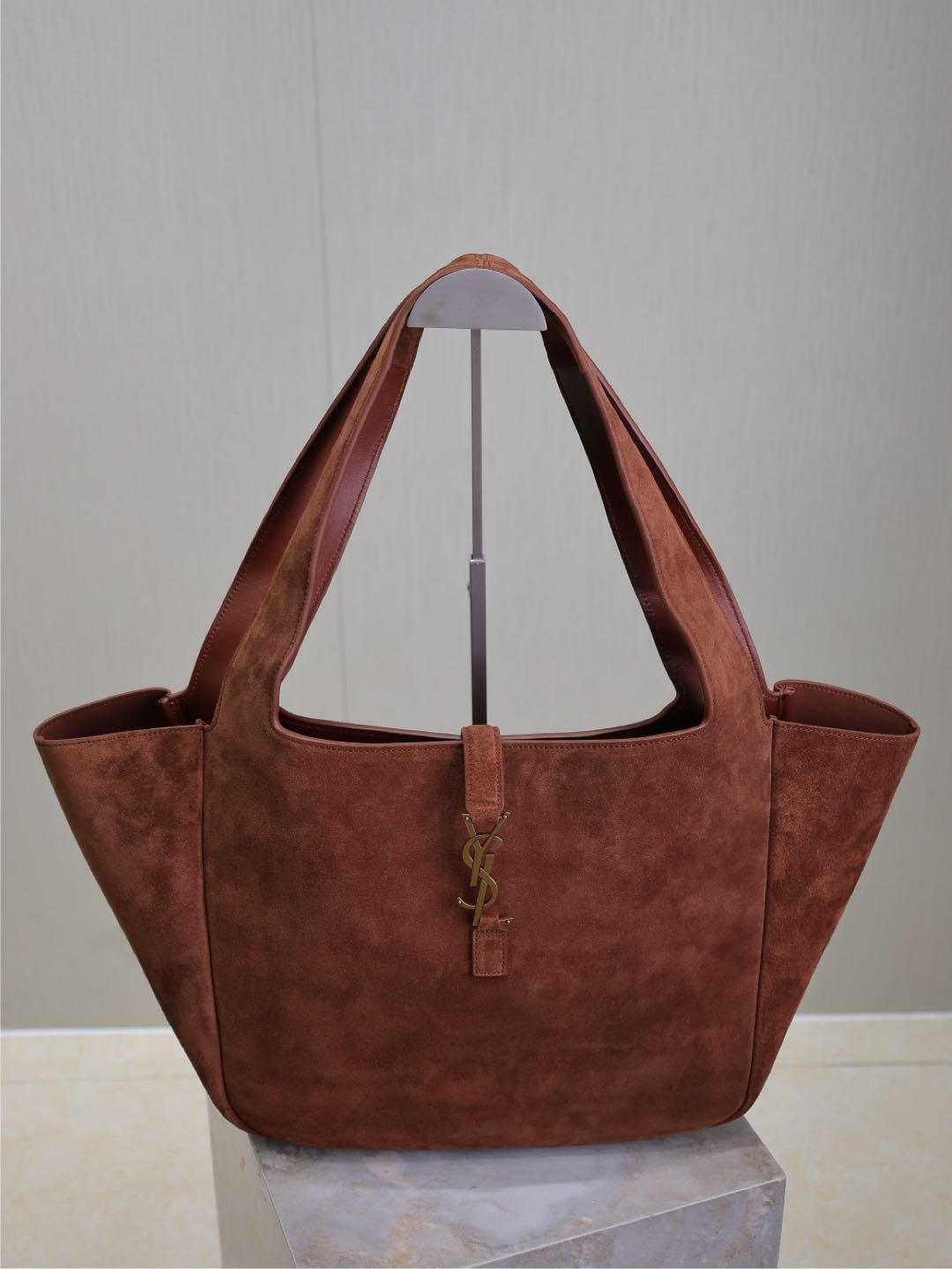 [TOP] Yves Saint Laurent YSL Bea Hobo Bag 50×28×18cm  - Brown