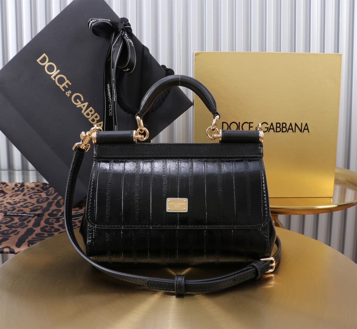 [TOP] Dolce & Gabbana D&G  Cowhide Splicing Sicily Bag 18cm/20cm/25cm - 3 Colour