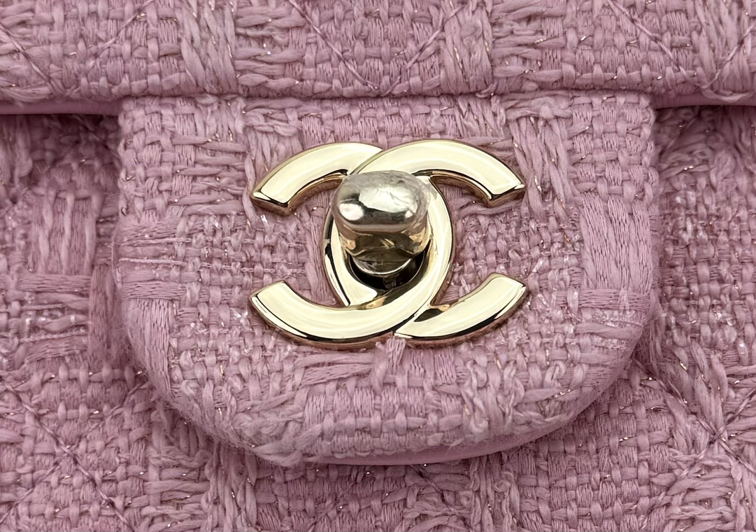 [TOP] CHANEL Wool Tweed Flap Bag 20cm/25cm - Pink