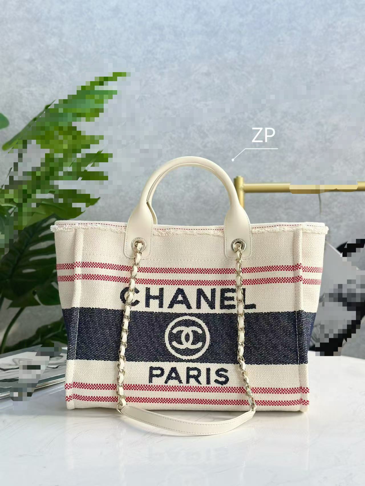 [TOP] CHANEL Deauville Bag 32cm - Beige