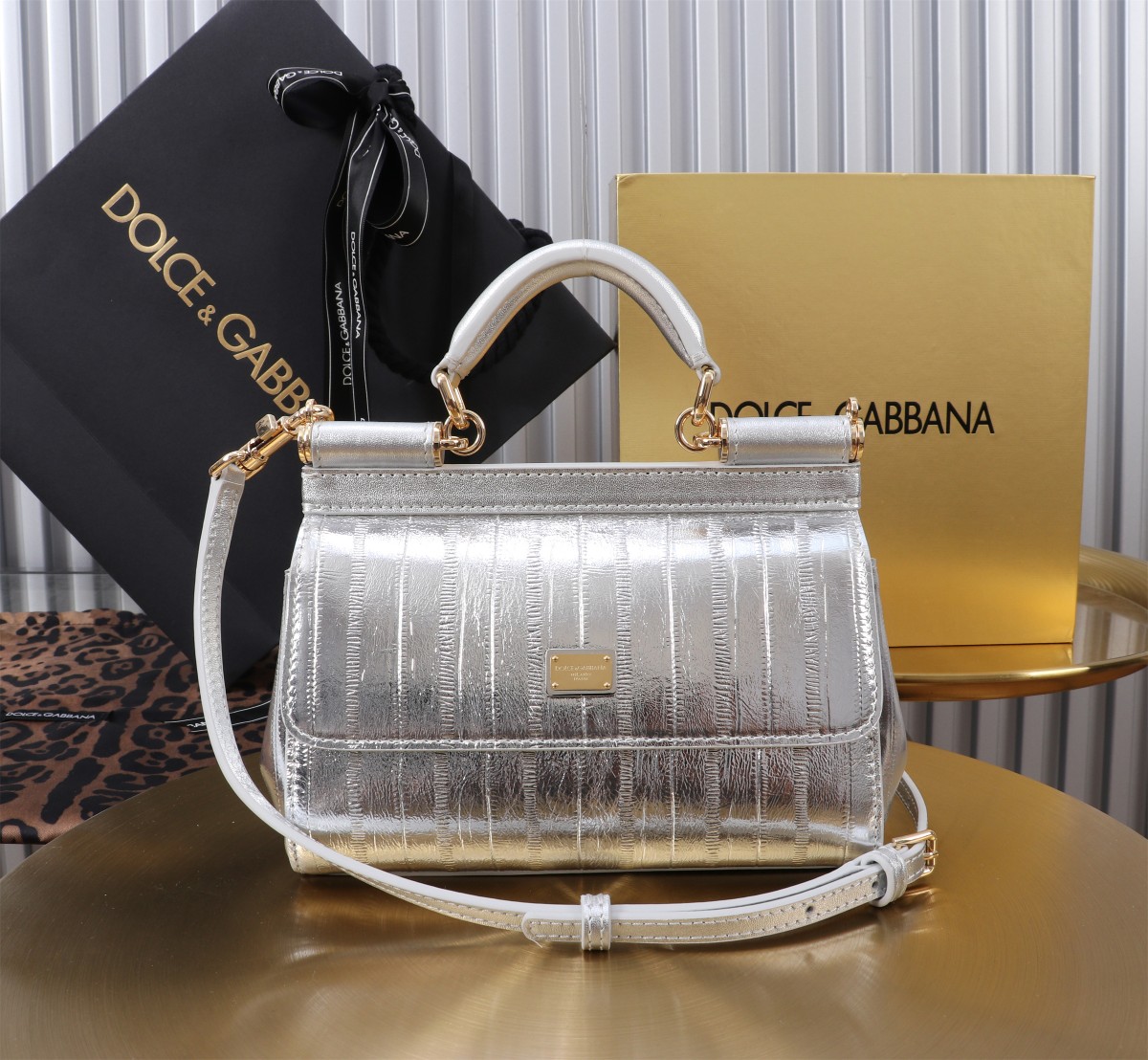 [TOP] Dolce & Gabbana D&G  Cowhide Splicing Sicily Bag 18cm/20cm/25cm - 3 Colour