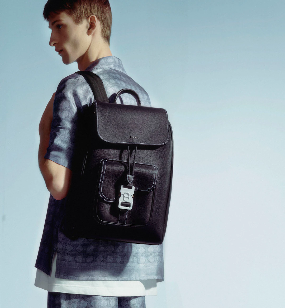 [TOP] Christian Dior Saddle Backpack Cow Leather 26.5*40*15 cm - Black