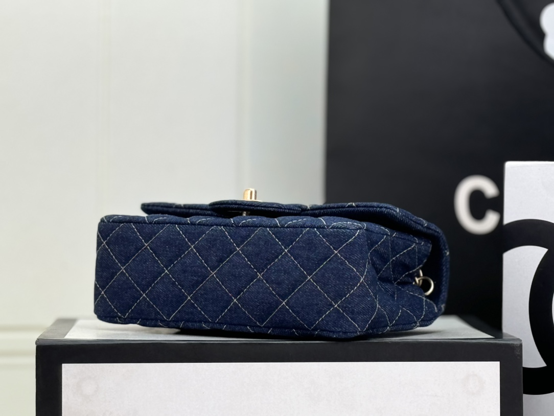 [TOP] CHANEL Wool Tweed Flap Bag 20cm/25cm - Denim Blue