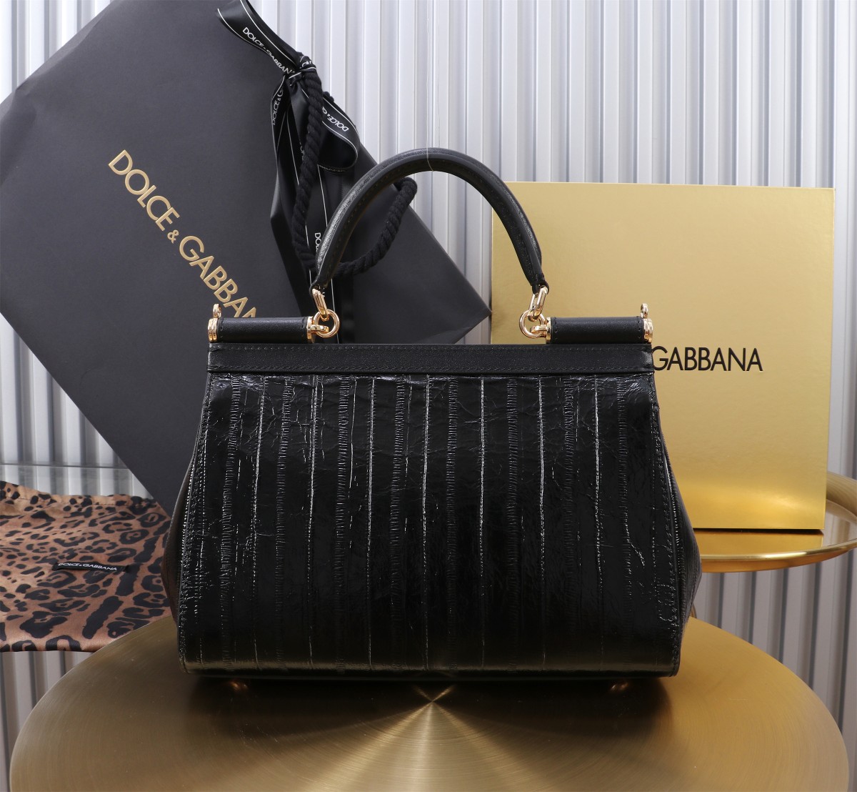 [TOP] Dolce & Gabbana D&G  Cowhide Splicing Sicily Bag 18cm/20cm/25cm - 3 Colour