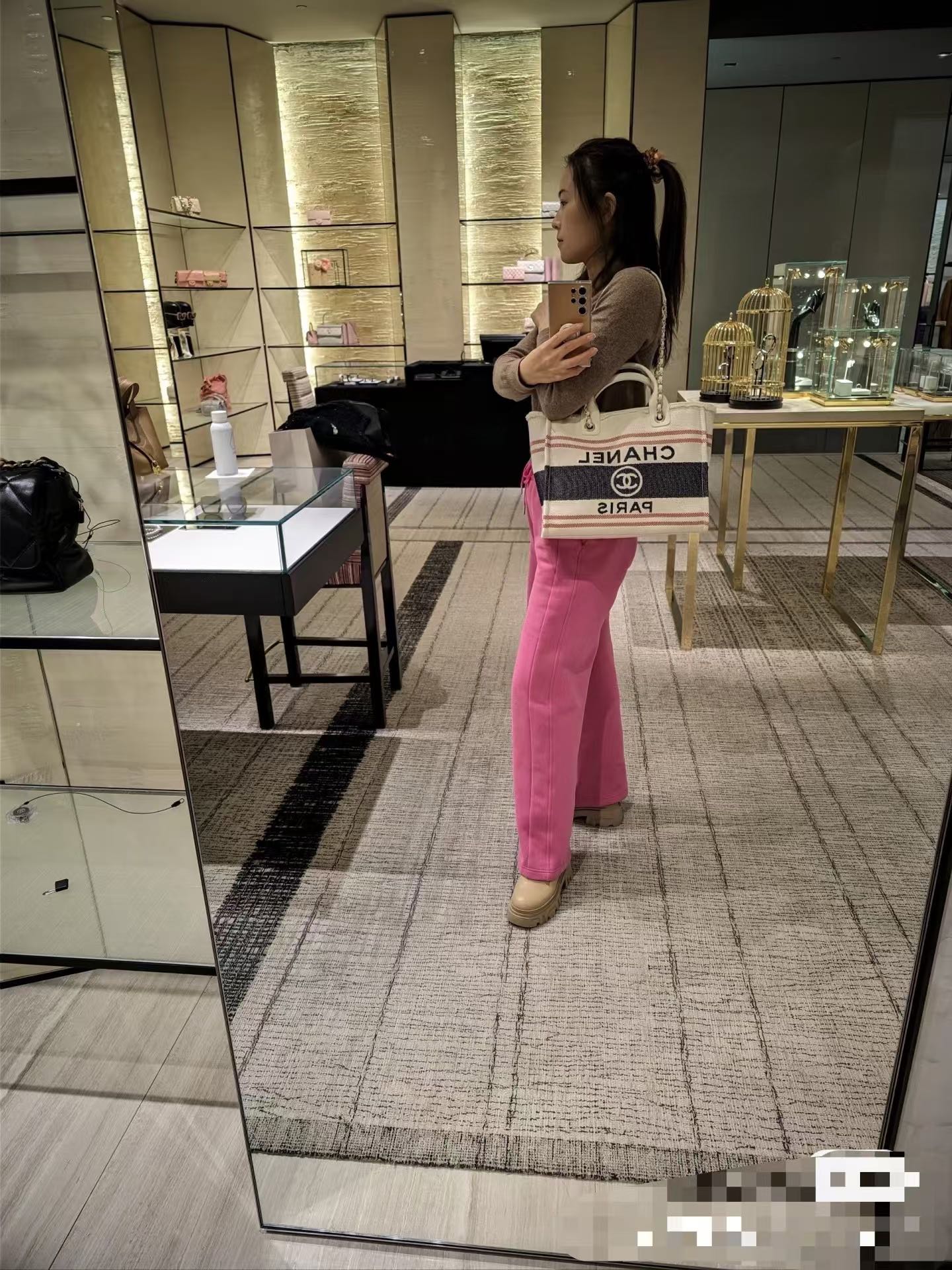 [TOP] CHANEL Deauville Bag 32cm - Beige