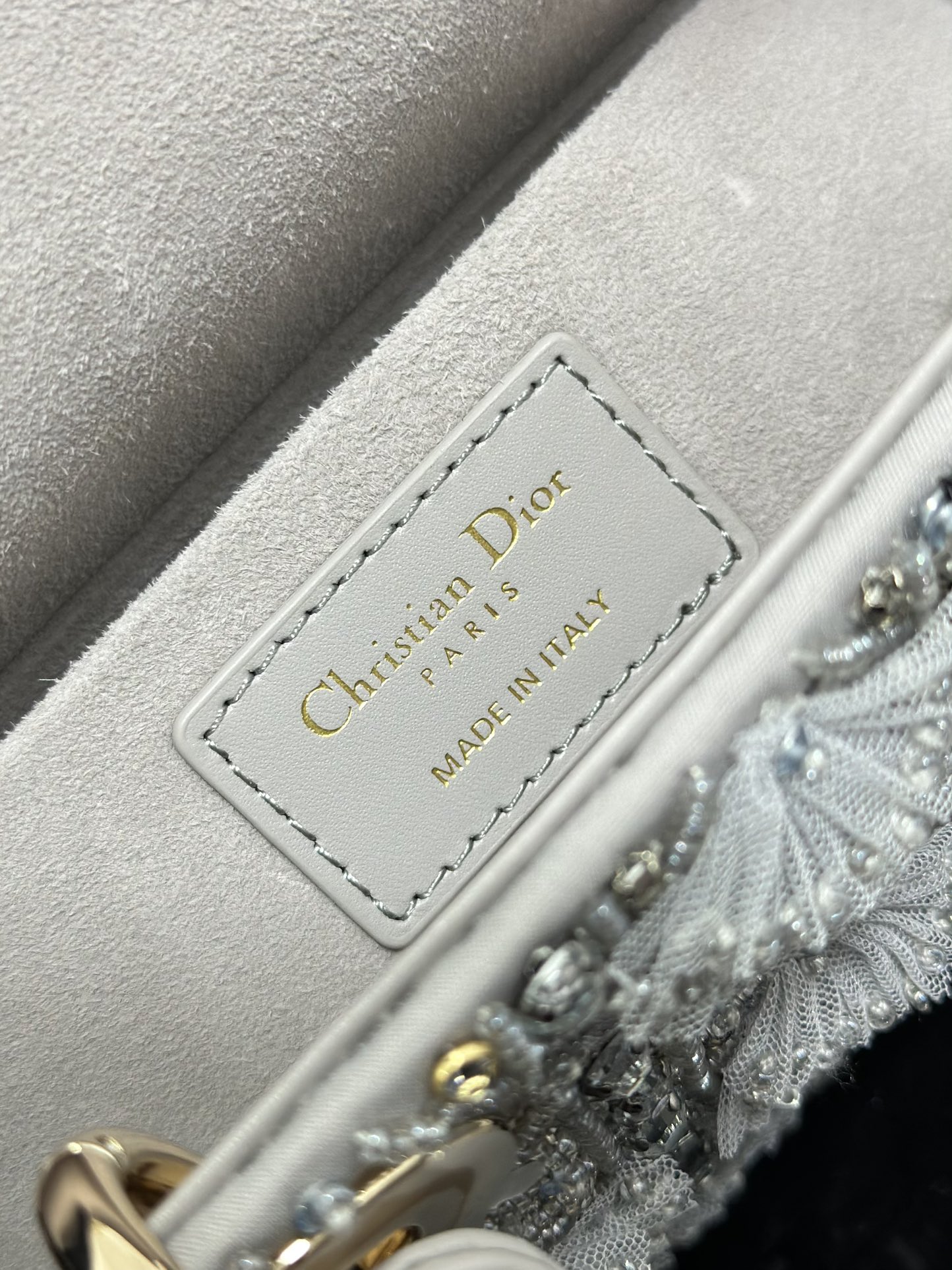 [TOP] Christian Dior Embroidered Lace Bead Lady D-Joy Bag 22*12*6cm - 2 Colour
