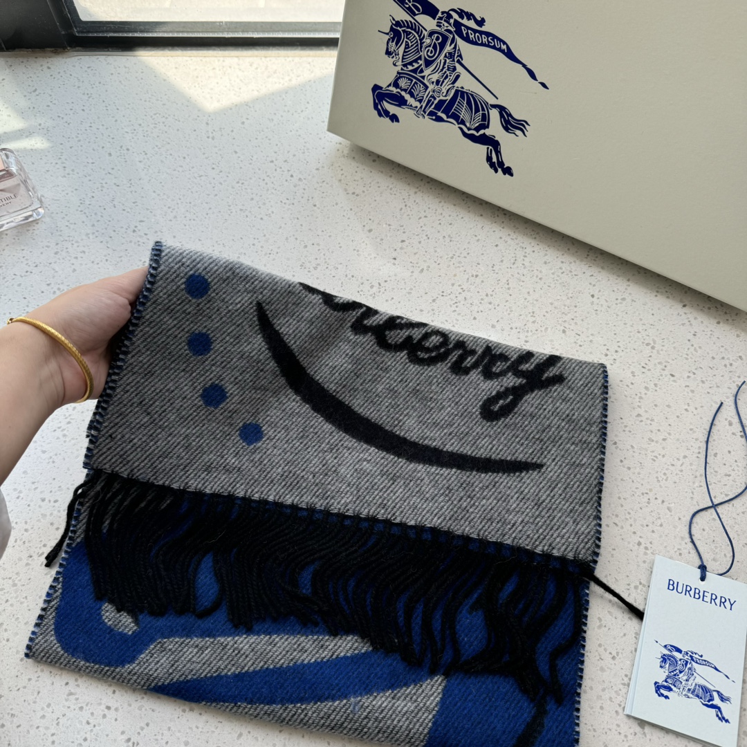 [TOP] BURBERRY Cashmere Scarf 30*180cm  - 2 Colors