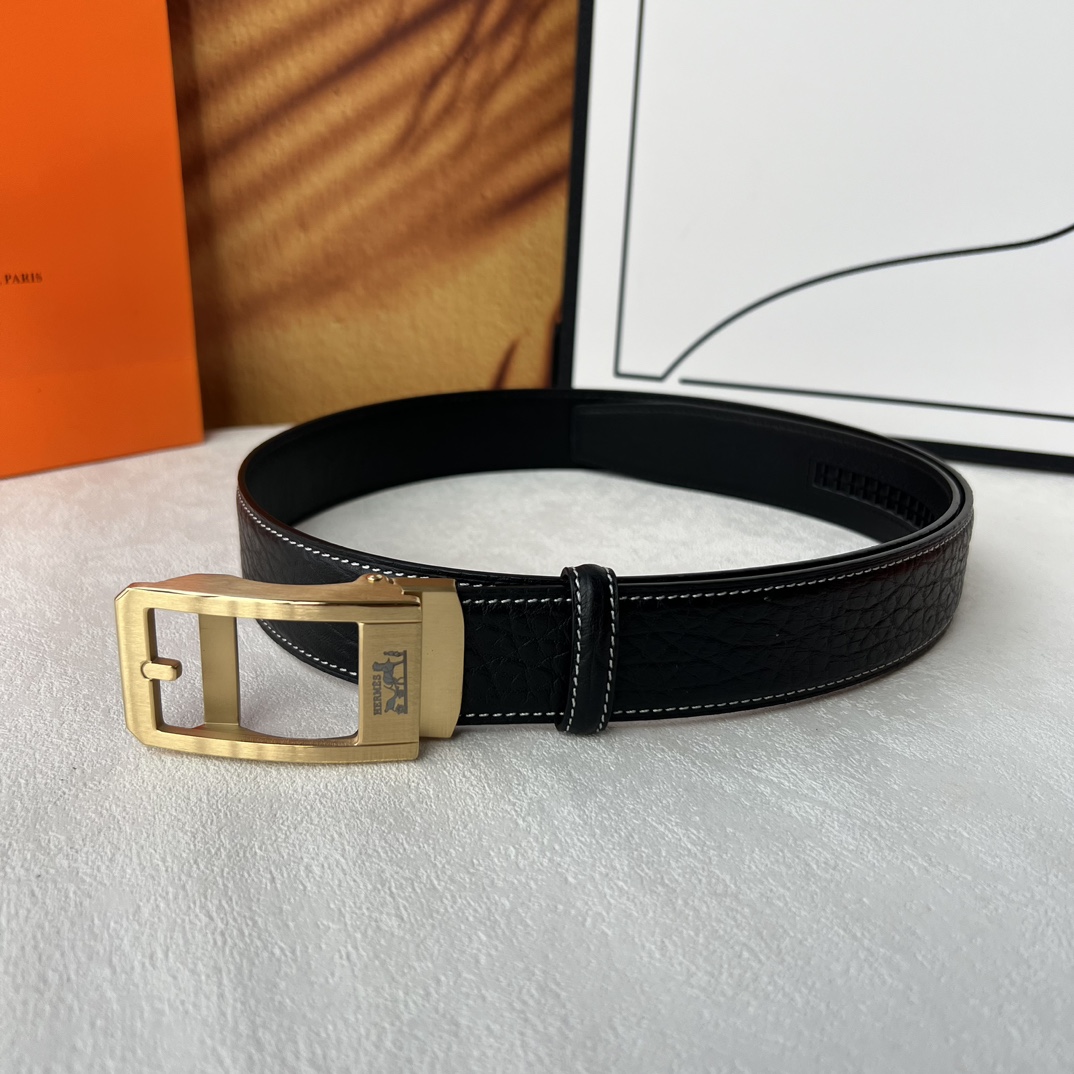 [TOP] HERMES Belt Calfskin - 3 Colors - 3.5cm