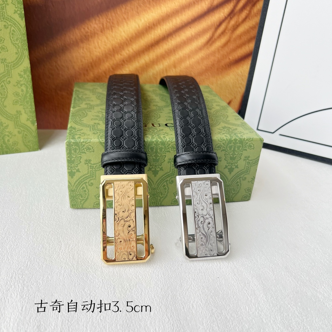 [TOP] GUCCI Belt Calfskin - 2 Colors - 3.5cm