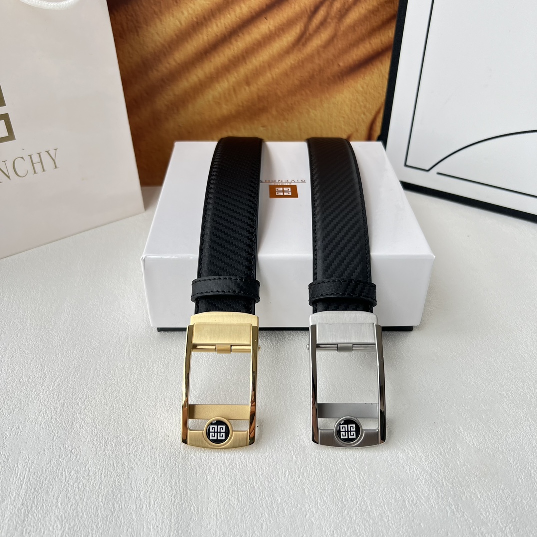 [Top] GIVENCHY Belt Calfskin - 2 Colors - 3.5cm