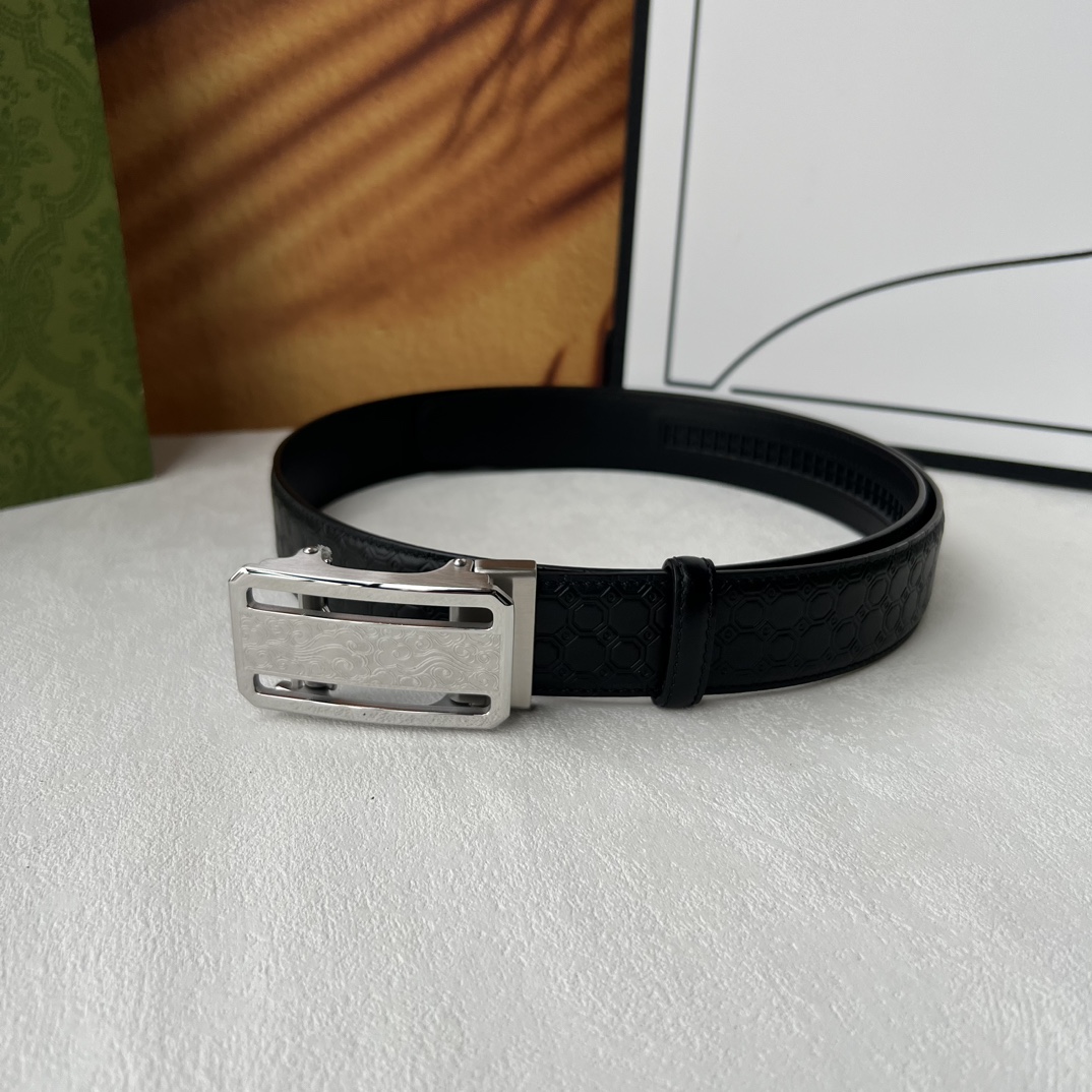 [TOP] GUCCI Belt Calfskin - 2 Colors - 3.5cm