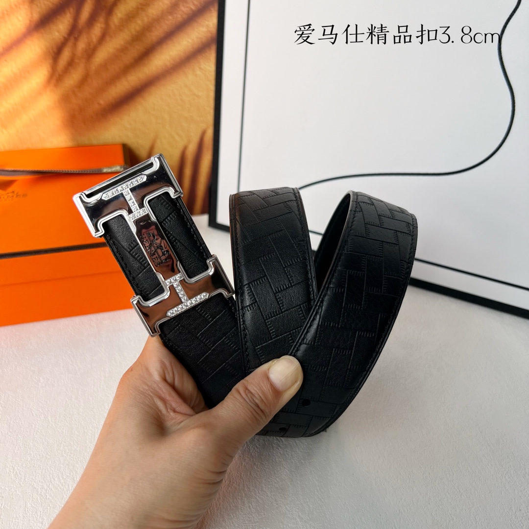 [TOP] HERMES Double Sided Belt Calfskin - 2 Colors - 3.8cm
