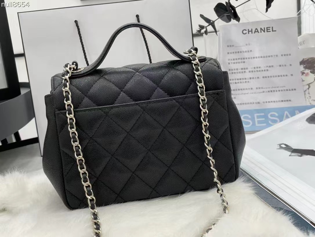 [TOP] CHANEL Classic Flap Bag w Top Handle Bag 19x7x14cm - Brown/Black