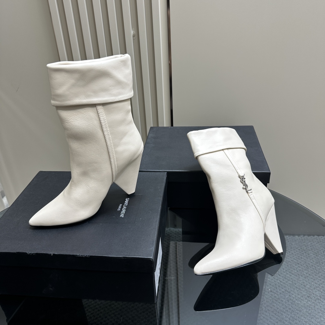 [TOP] Yves Saint Laurent YSL Side Zipper Ankle Boots- 4 Colors