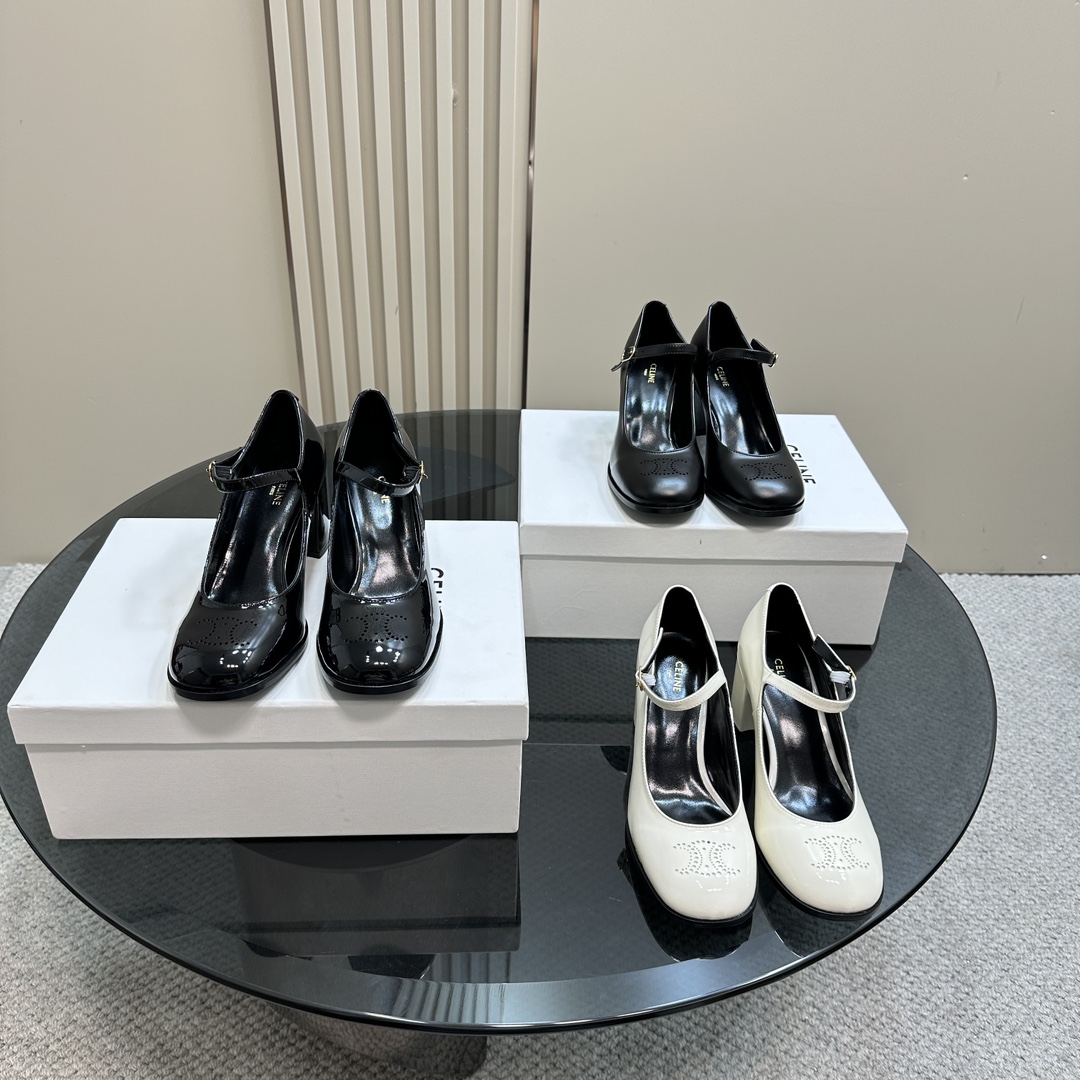 [TOP] CELINE High-Heeled Mary Jane Shoes - 3 Color