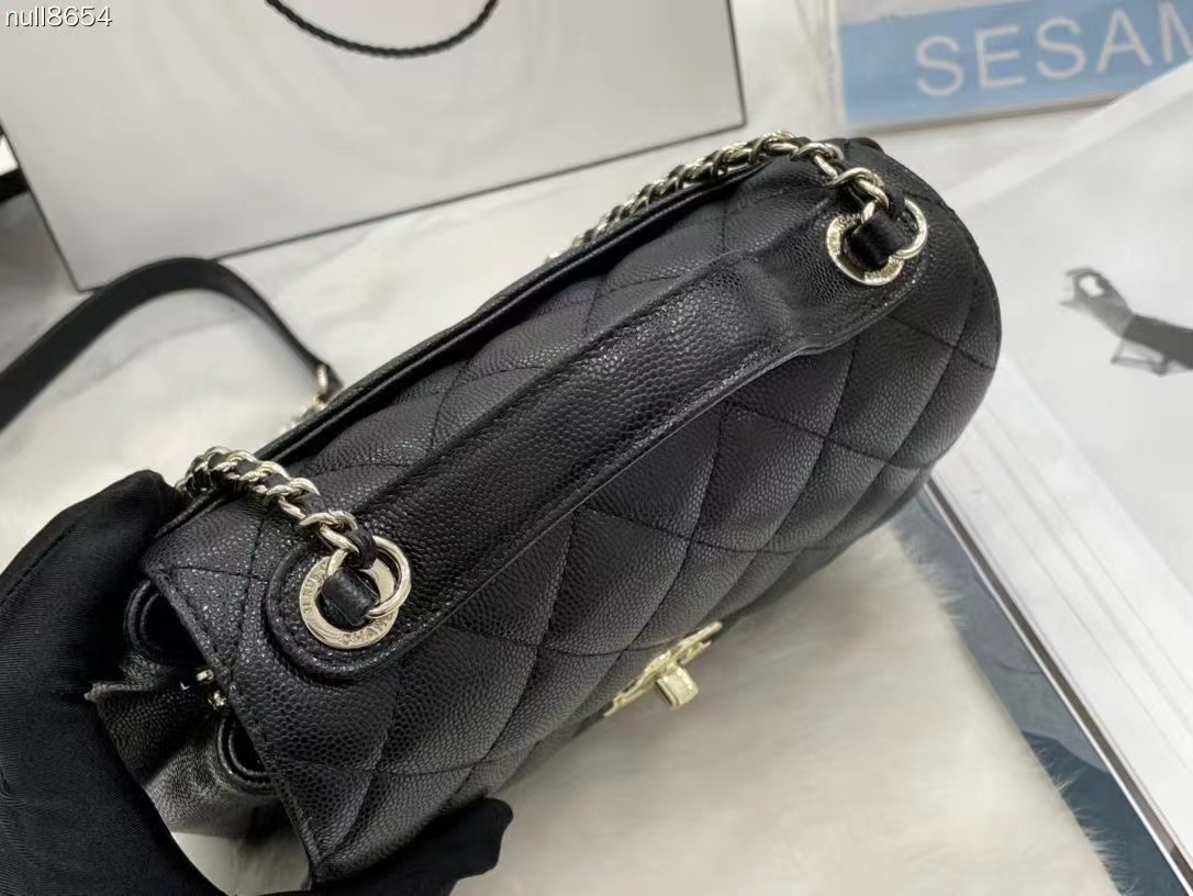 [TOP] CHANEL Classic Flap Bag w Top Handle Bag 19x7x14cm - Brown/Black