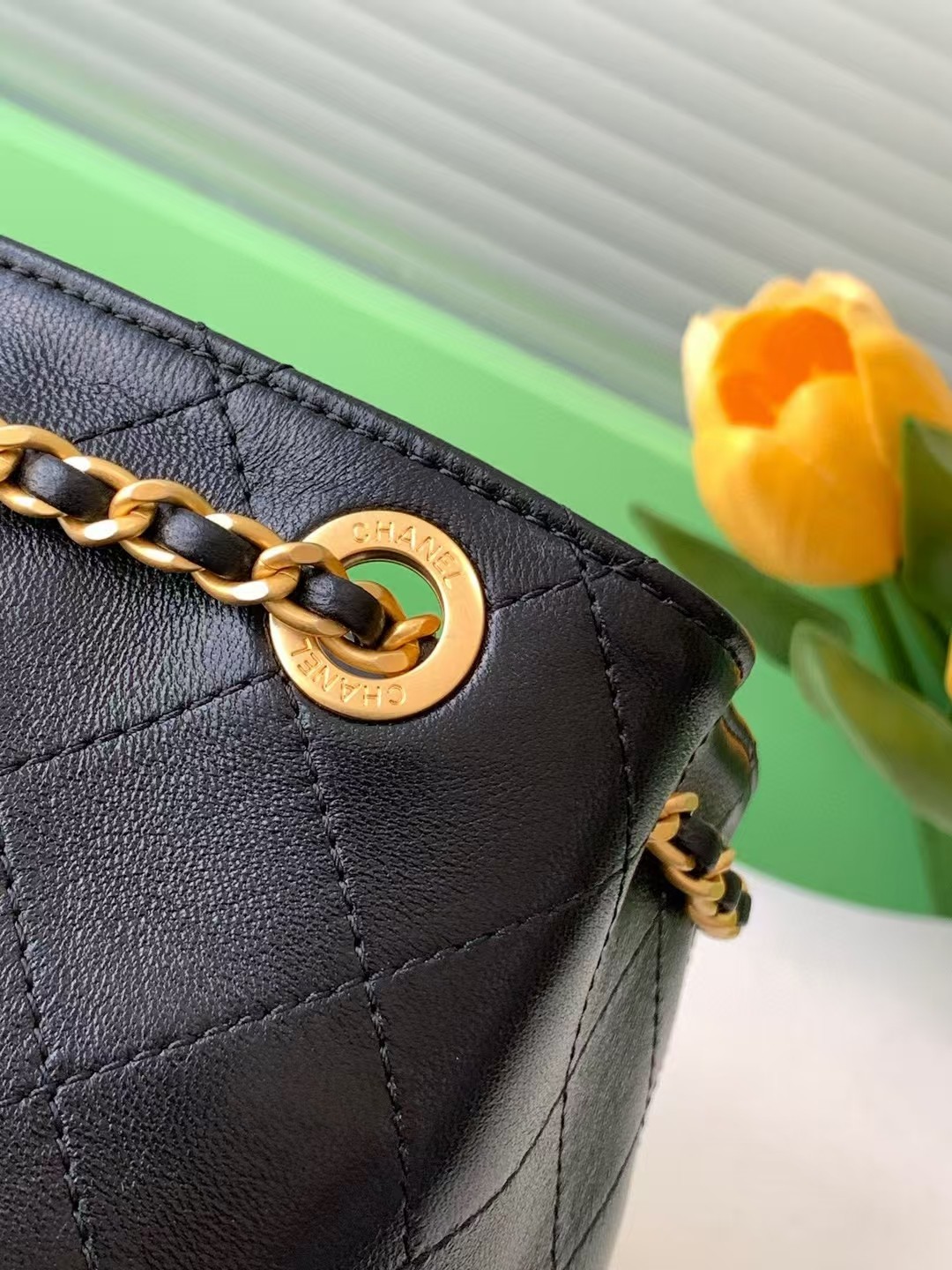 [TOP] CHANEL Backpack Leather 24.5x18x8cm - Black/White