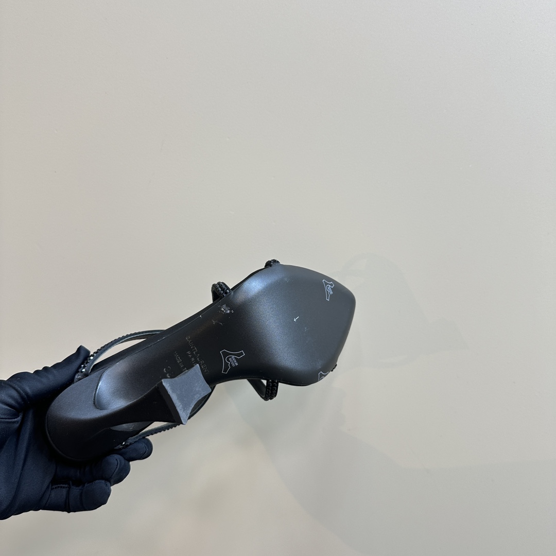 [TOP] Yves Saint Laurent YSL 24ss Rhinestone High-Heeled Sandals - 4 Colours