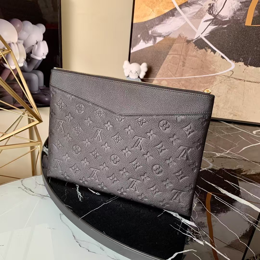 [TOP] Louis Vuitton LV Bag Leather  29.5x21x1 cm - Black