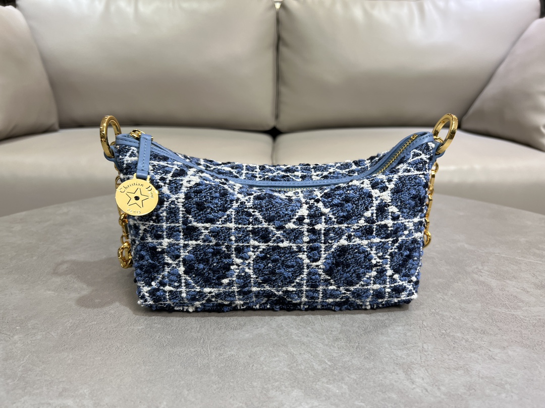 [TOP] Christian Dior Diorstar Hobo Chain Handbag 28.5*14.5*10cm -2 Colors