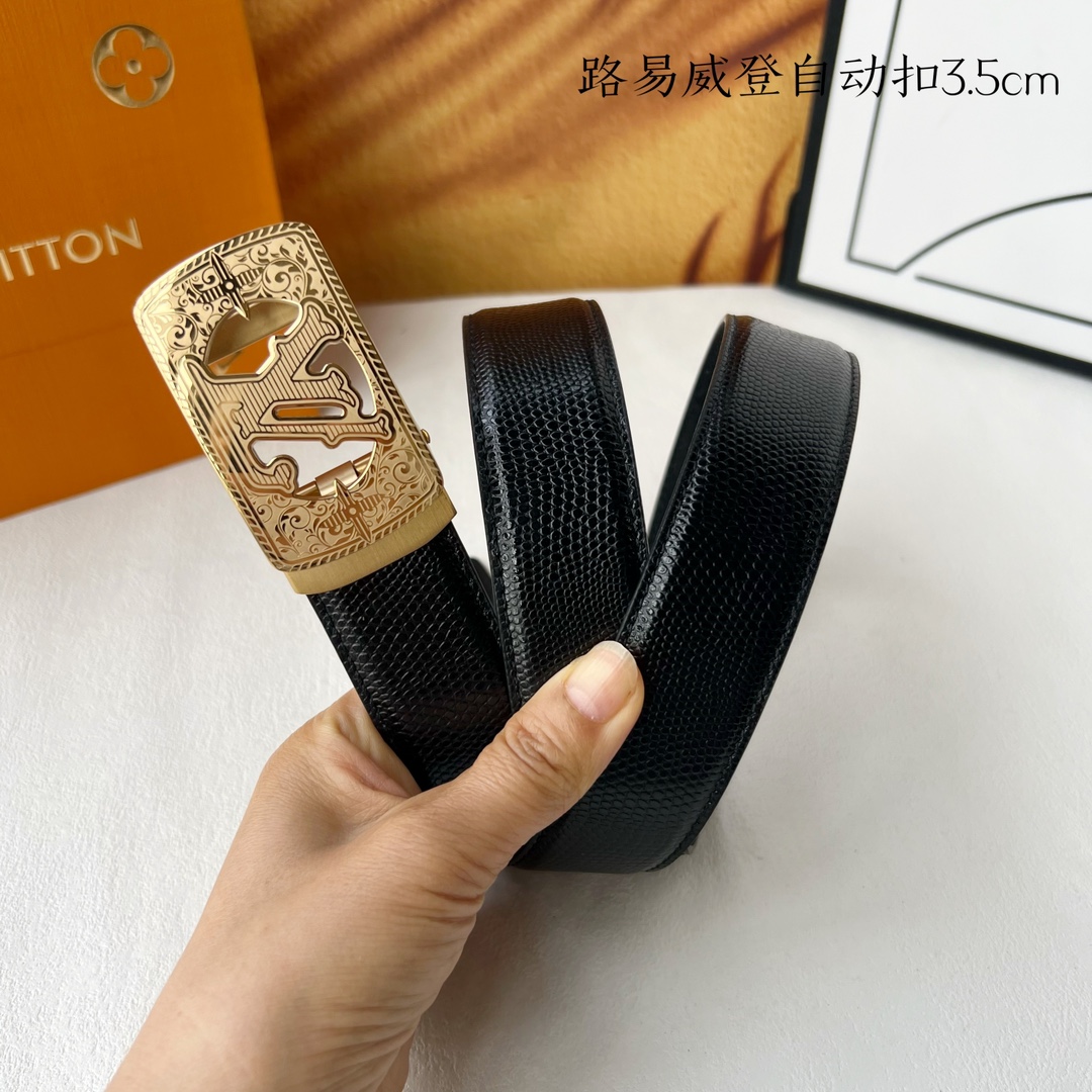 [TOP] Louis Vuitton LV Cowhide Belt - 3.5CM