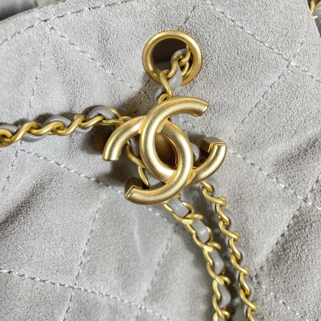 [TOP] CHANEL Hobo Shopping Bag 26x30x14cm/30x15x40cm - Gray