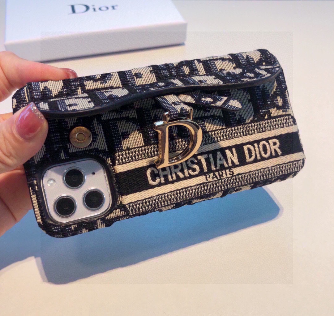[TOP] Christian Dior Embroidery Card Holder iPhone Case