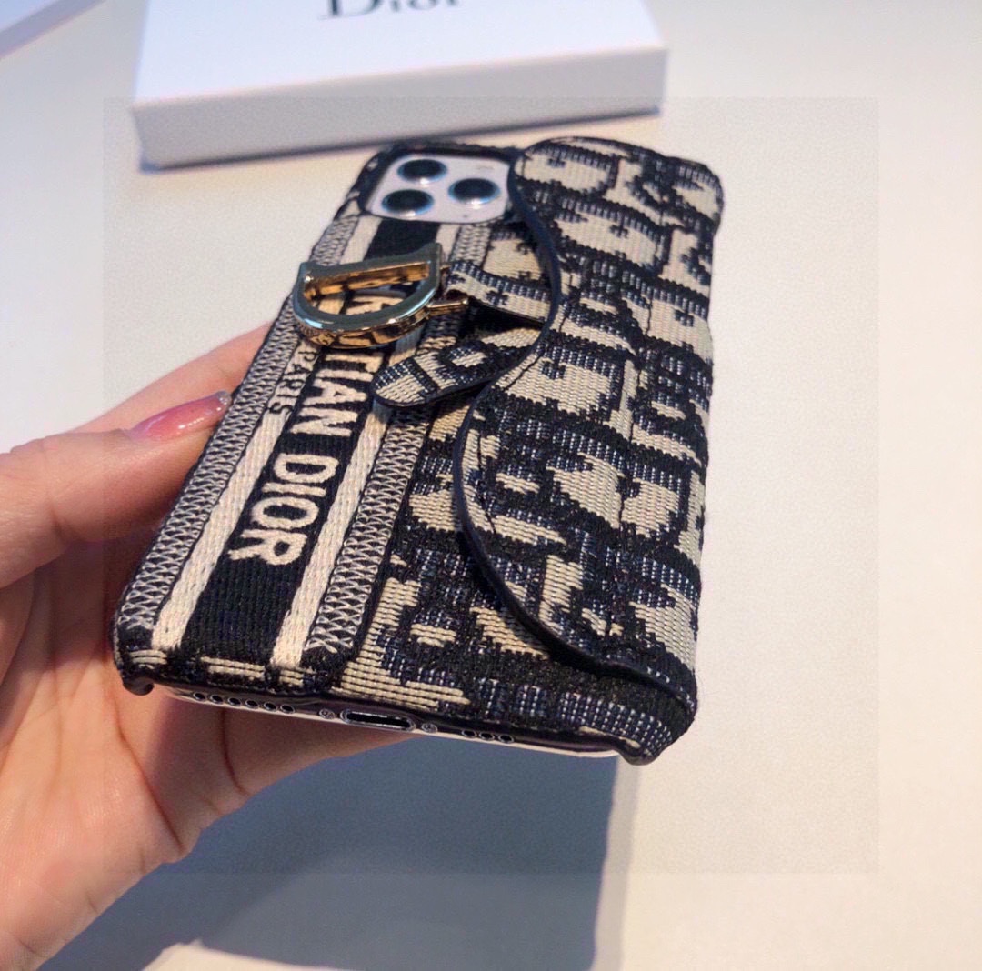 [TOP] Christian Dior Embroidery Card Holder iPhone Case