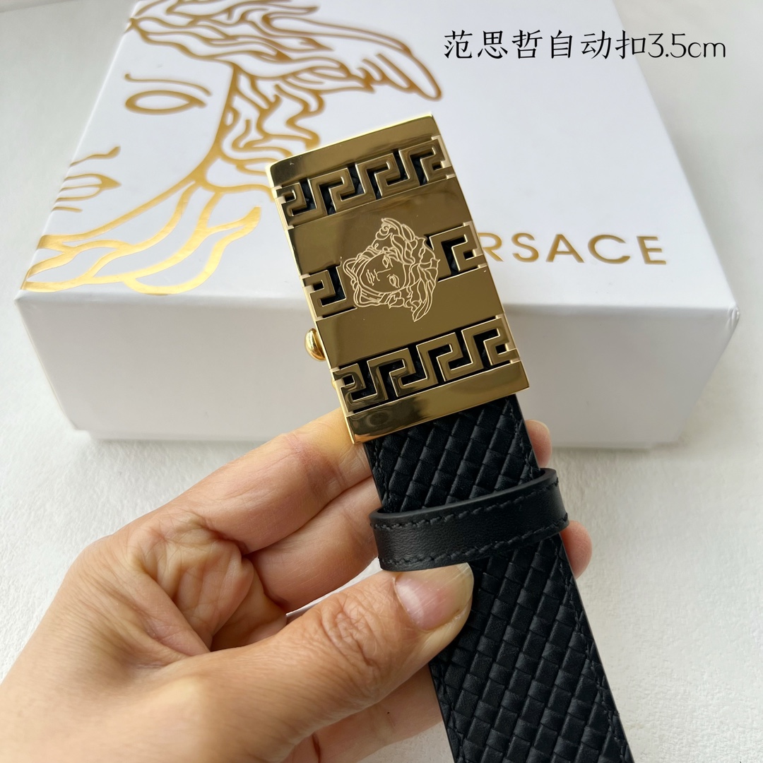 [TOP] VERSACE Cowhide Belt - 3.5CM