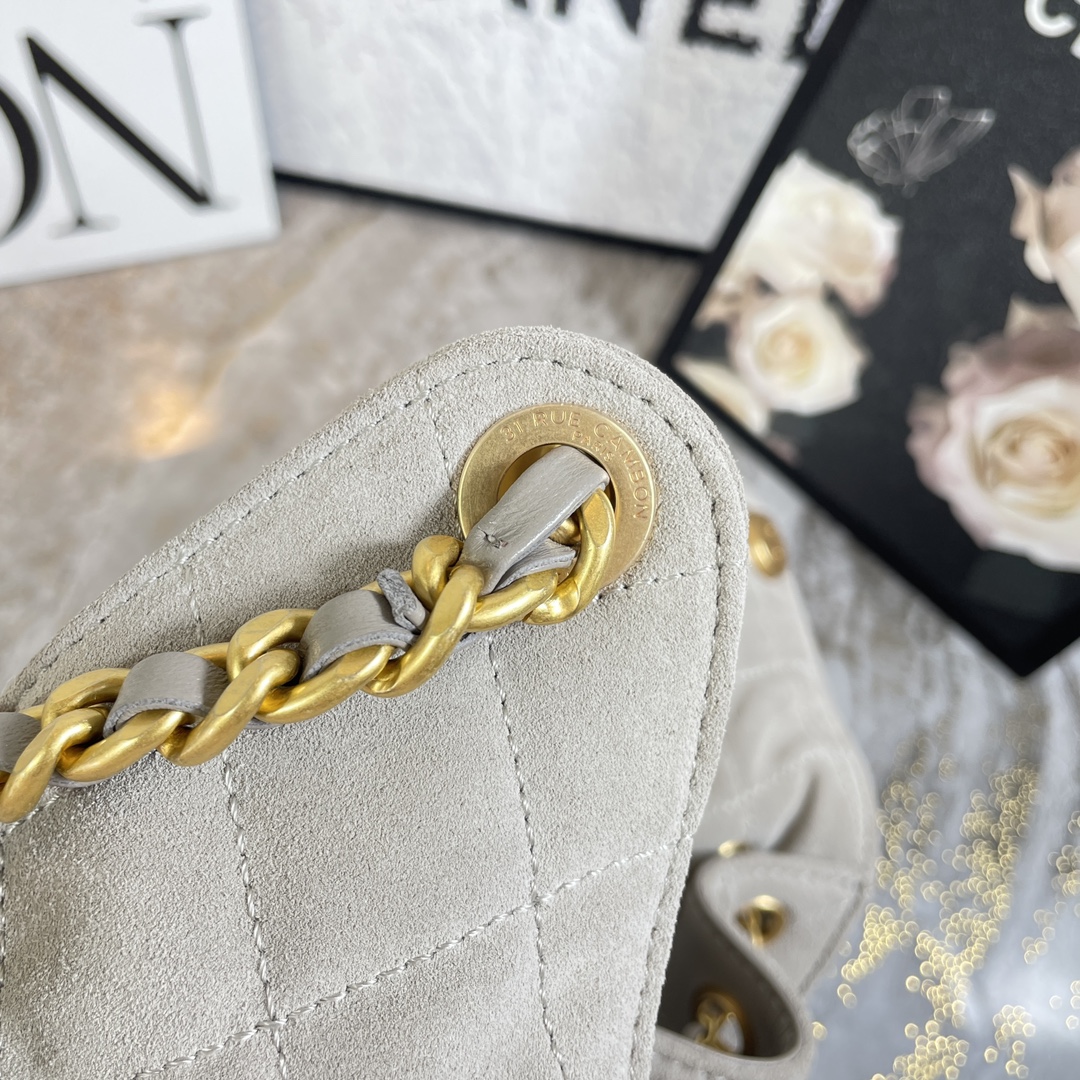 [TOP] CHANEL Hobo Shopping Bag 26x30x14cm/30x15x40cm - Gray