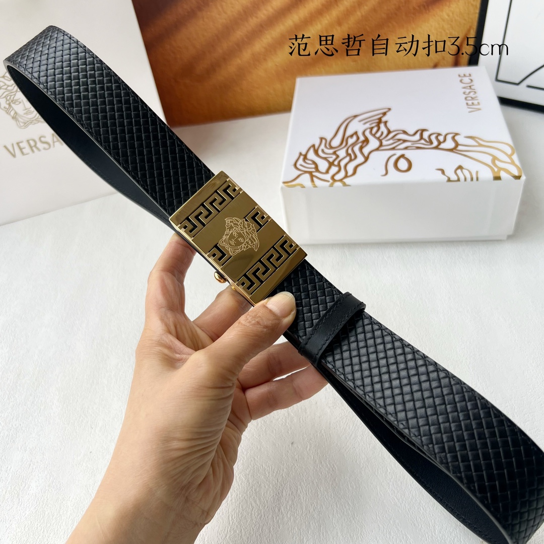 [TOP] VERSACE Cowhide Belt - 3.5CM