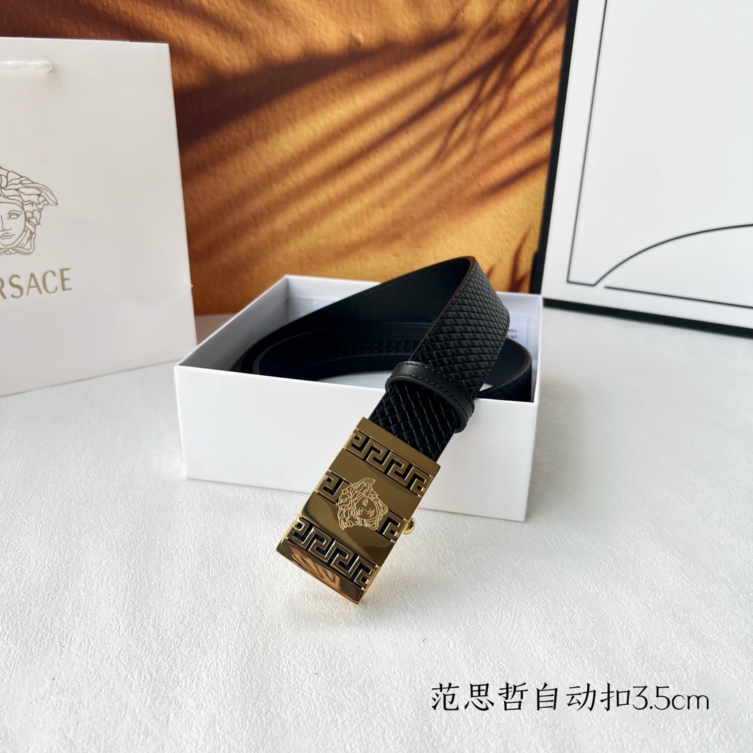 [TOP] VERSACE Cowhide Belt - 3.5CM