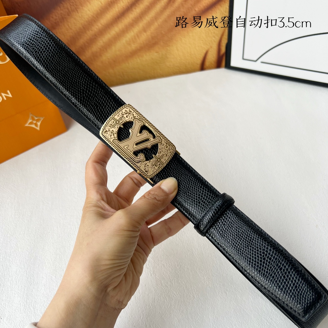 [TOP] Louis Vuitton LV Cowhide Belt - 3.5CM